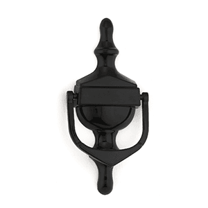 Classic urn-style door knocker in a black finish