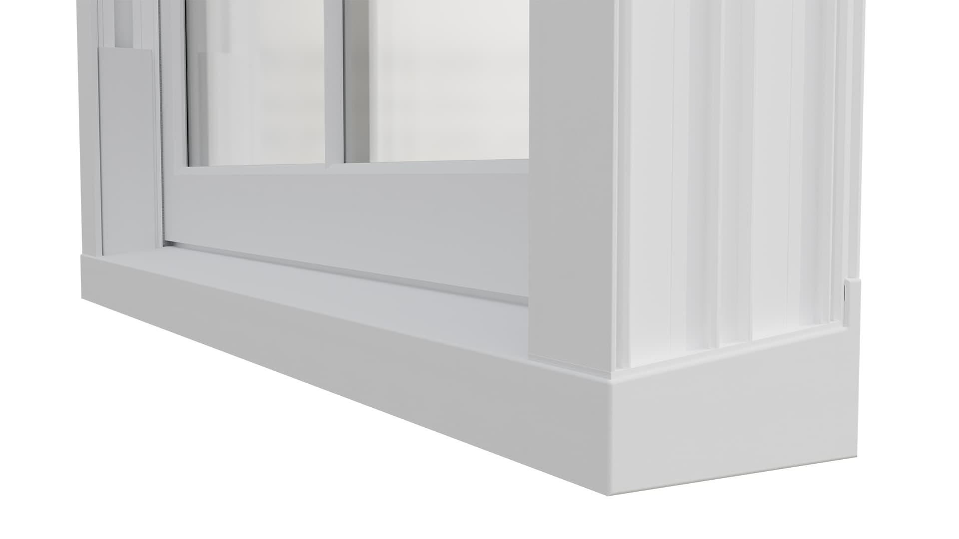 Cross-section of a deep window cill