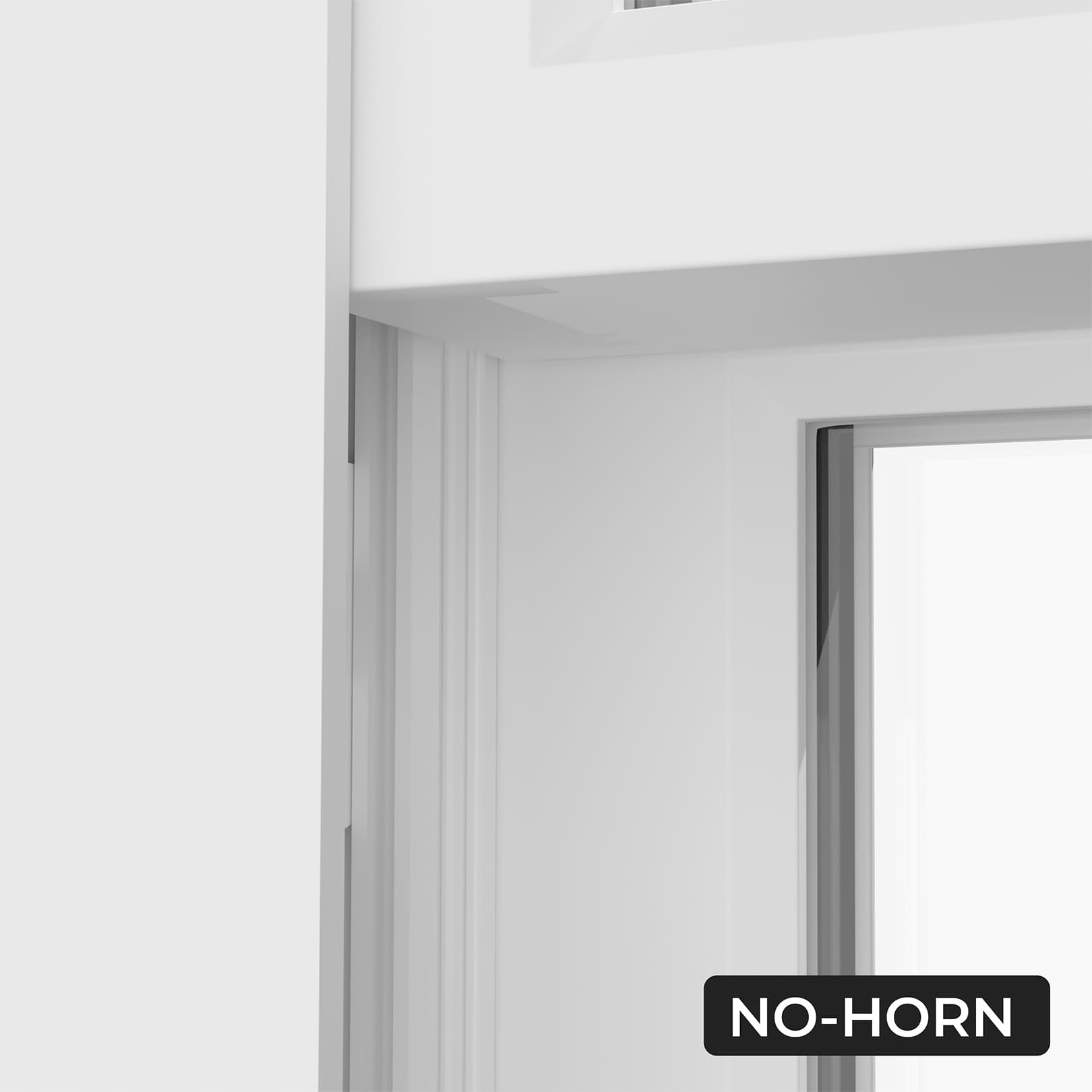 A sash window corner with no horn detail, the pre-1840s Georgian style