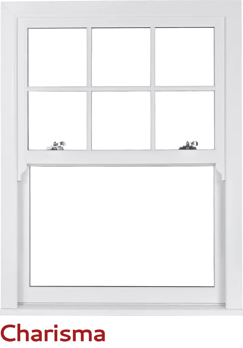 Charisma Rose box sash windows fitted to a house exterior