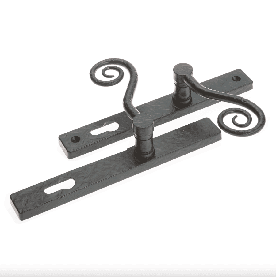 Regency Monkey Tail casement handle in Heritage Black