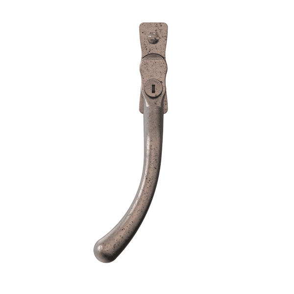 Regency Pear Drop casement handle in Pewter Patina