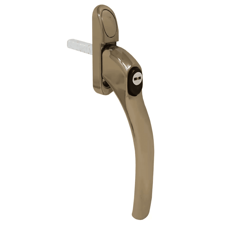 Standard casement handle in a gold finish