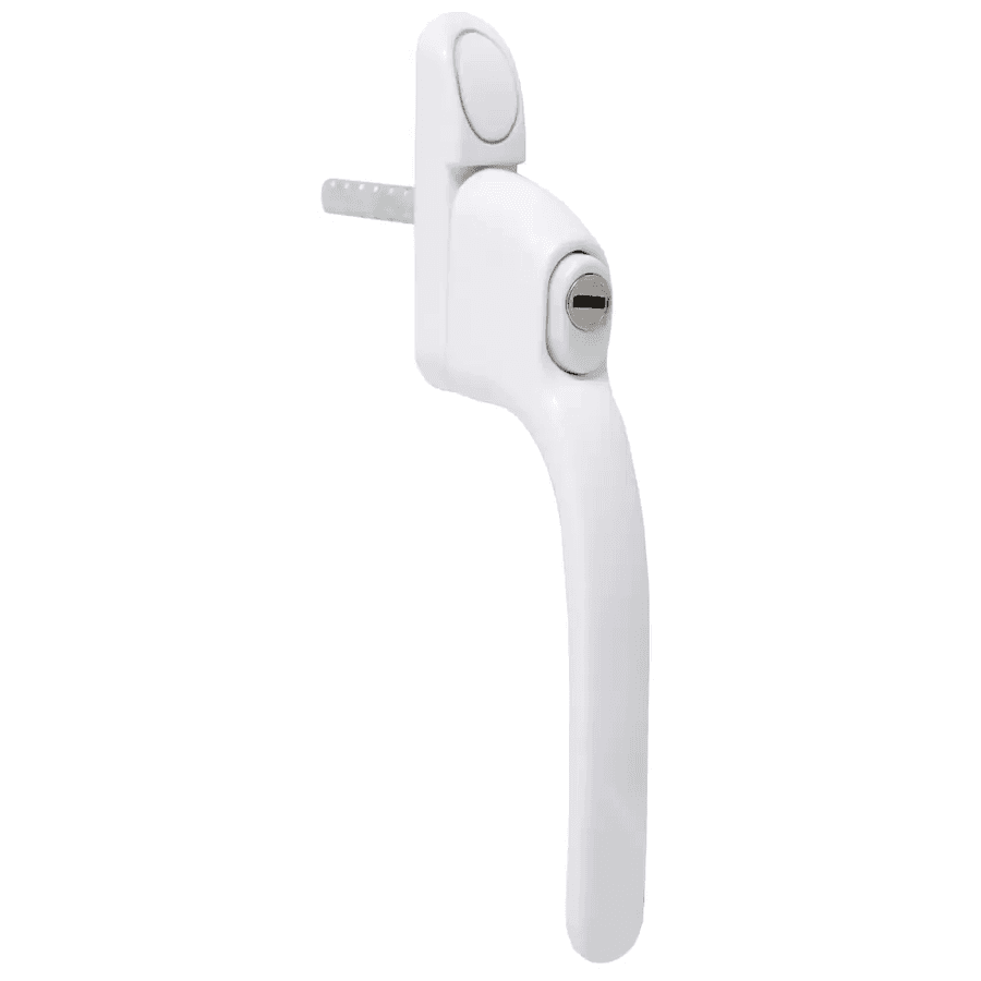 Standard casement handle in a white finish